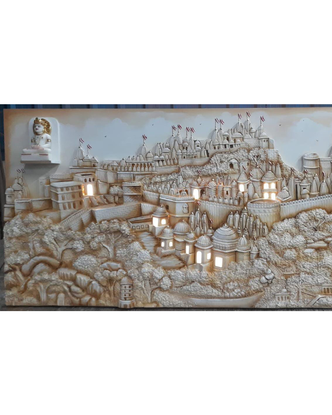 Riddhi Siddhi Art Creations - Wide Horizontal Girnar Temple Town Mural